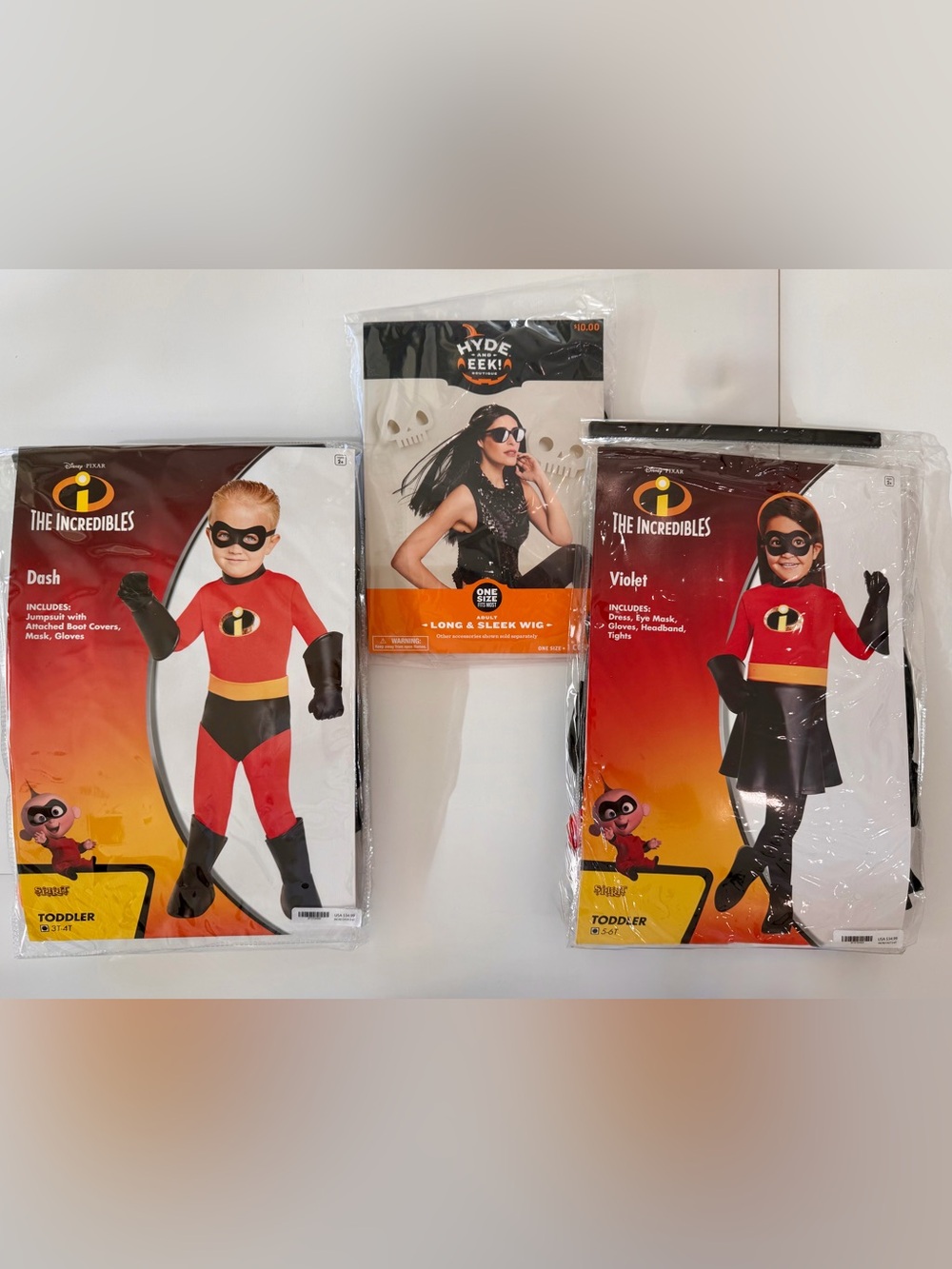 Disney Pixar The Incredibles Dash 3T/4T & Violet 5T/6T Toddler Costumes Lot Set